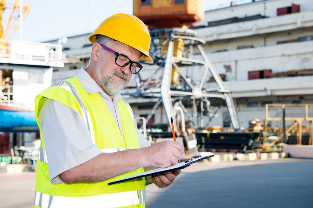 Marine surveyor at work in San Francisco