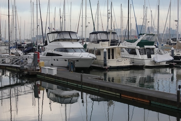 Marina with charter fishing boats in San Francisco